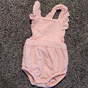Peach striped romper
